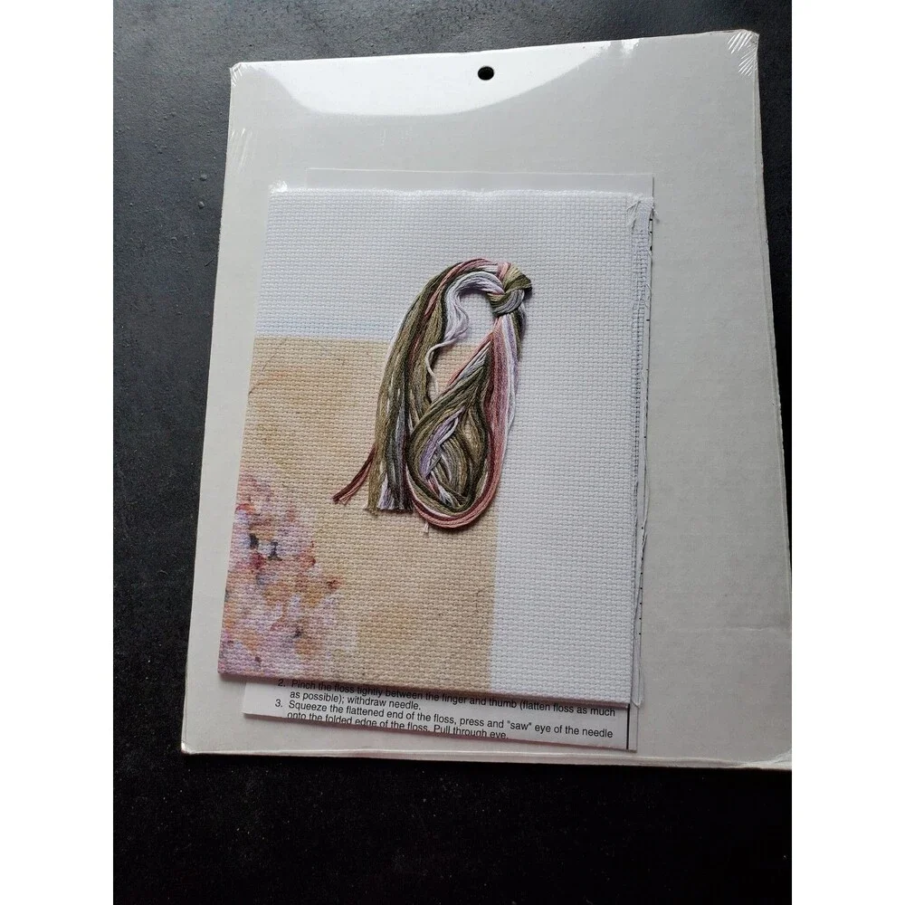 Candamar Designs Cross Stitch Kit LILAC On CRACKED LINEN Cheri Blum #51348